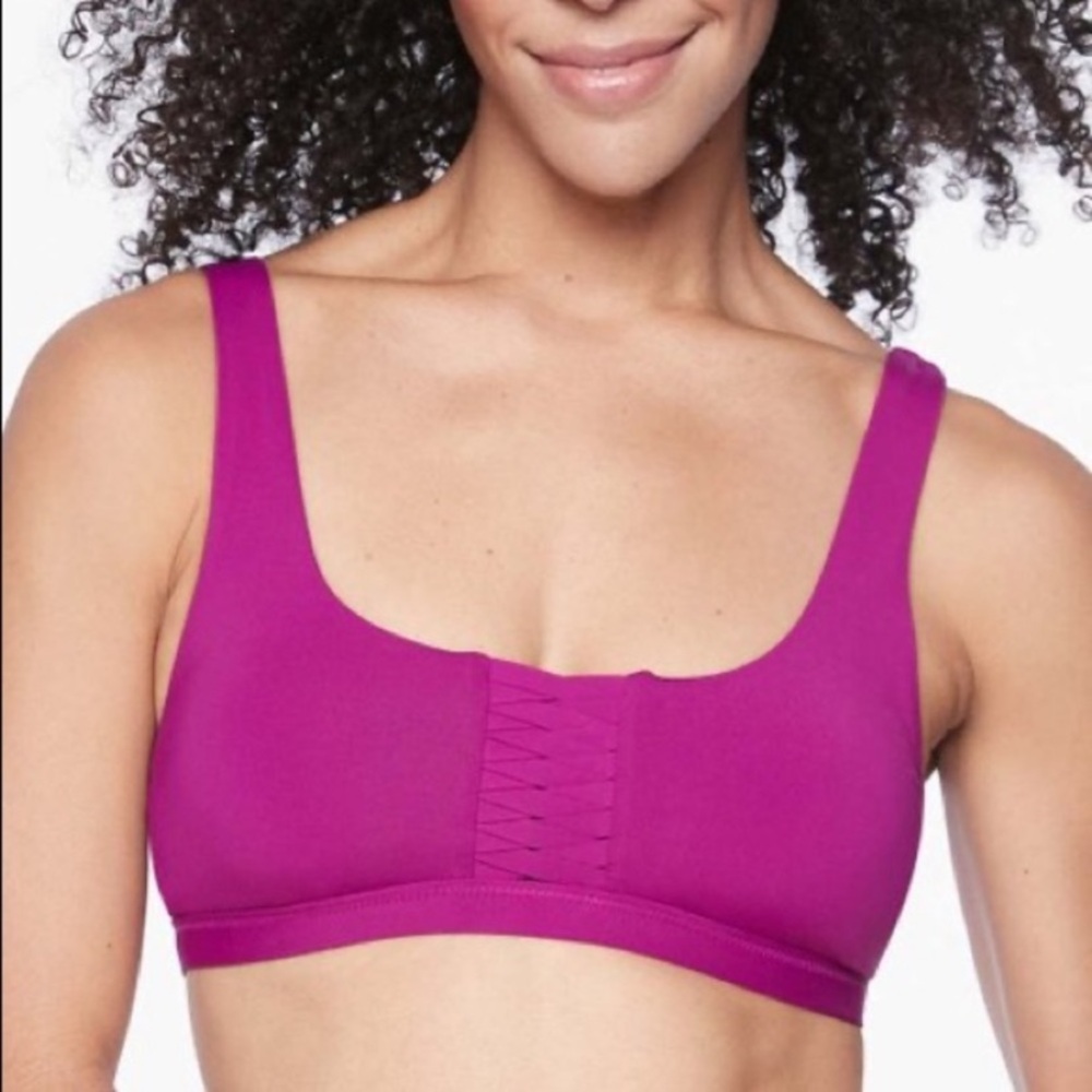 ATHLETA Adriata Bikini Swim Top Size Small Purple Color